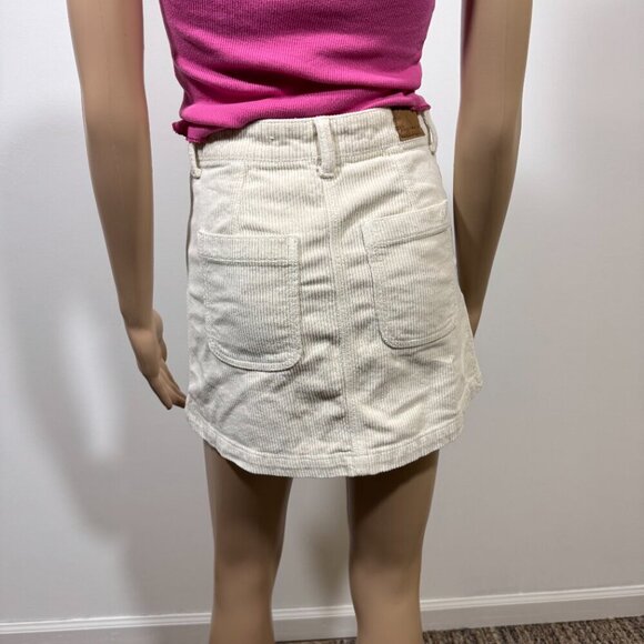 American Eagle Zip Up Corduroy Mini Skirt Super Hi-Rise A-Line Stretch Sz 0 - Picture 7 of 10